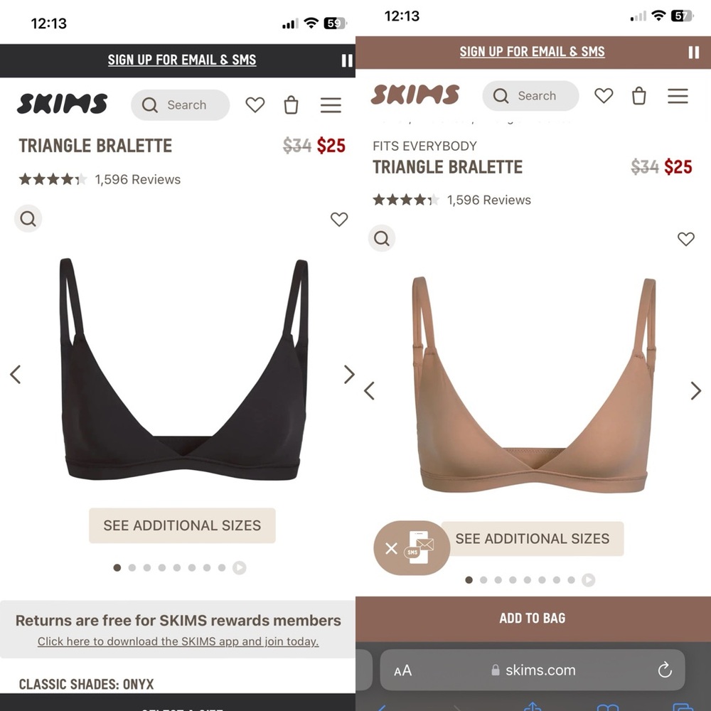 Skims Fits Everybody Triangle Bralette - 2 pack